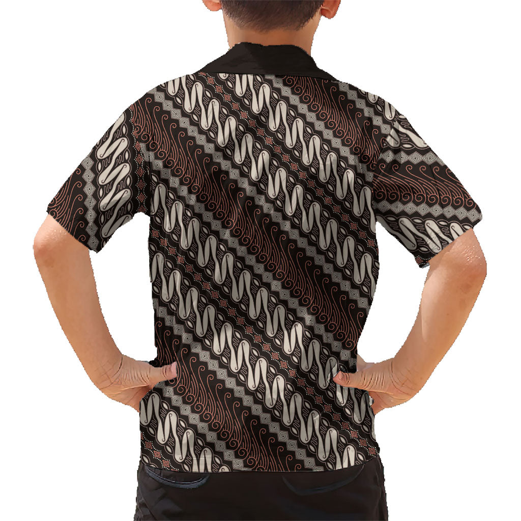 Yogyakarta Parang Batik Motifs Family Matching Short Sleeve Bodycon Dress and Hawaiian Shirt Indonesian Traditional Pattern