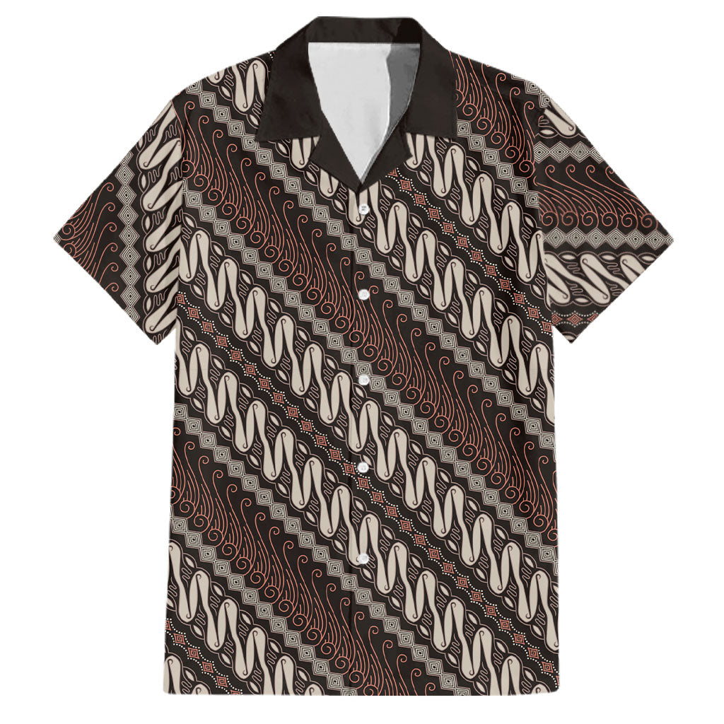 Yogyakarta Parang Batik Motifs Family Matching Summer Maxi Dress and Hawaiian Shirt Indonesian Traditional Pattern