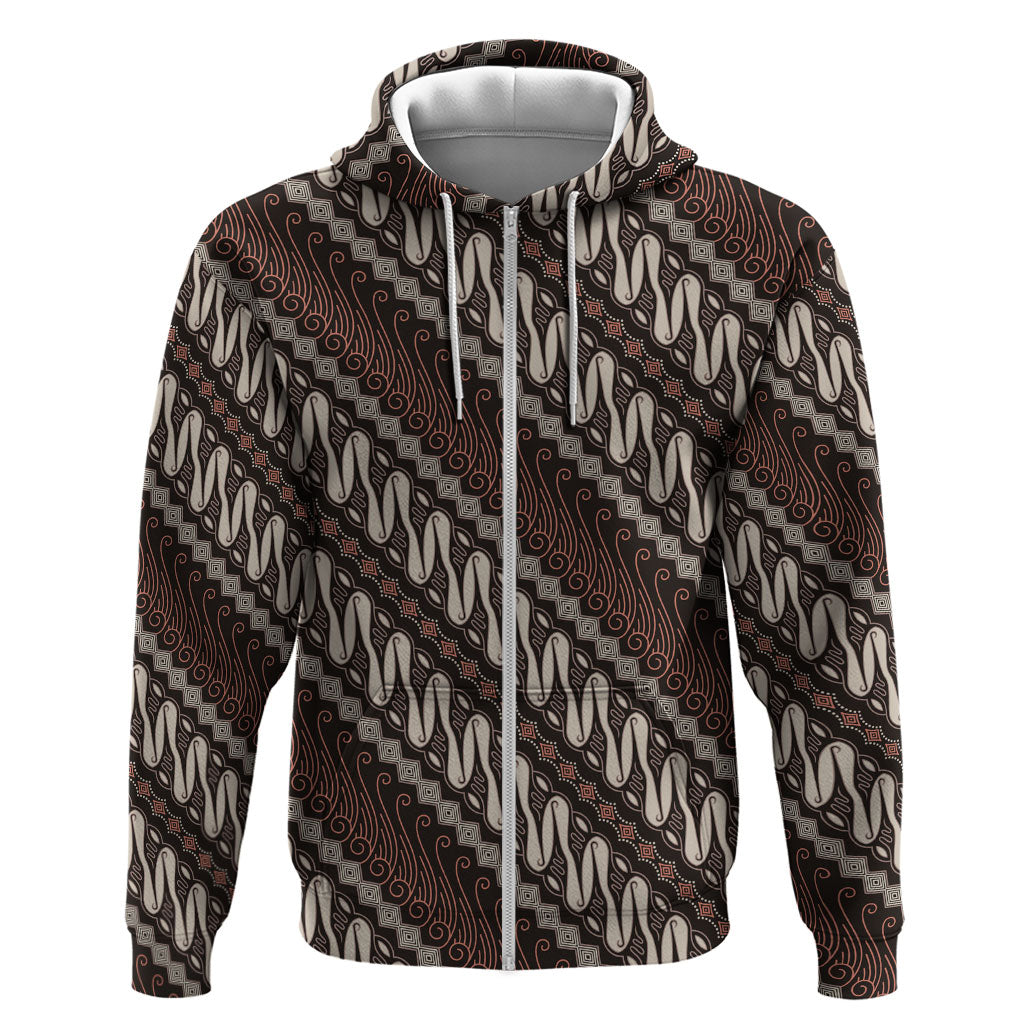 Yogyakarta Parang Batik Motifs Hoodie Indonesian Traditional Pattern