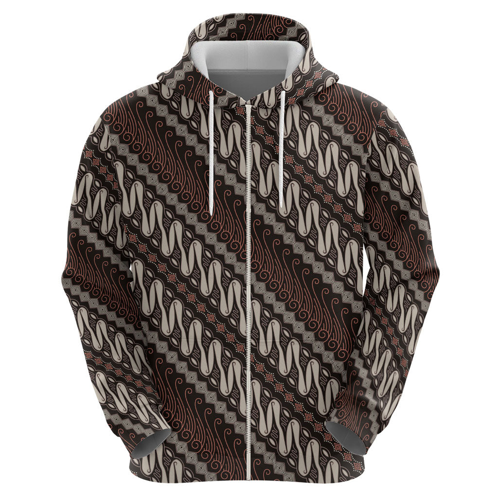 Yogyakarta Parang Batik Motifs Hoodie Indonesian Traditional Pattern