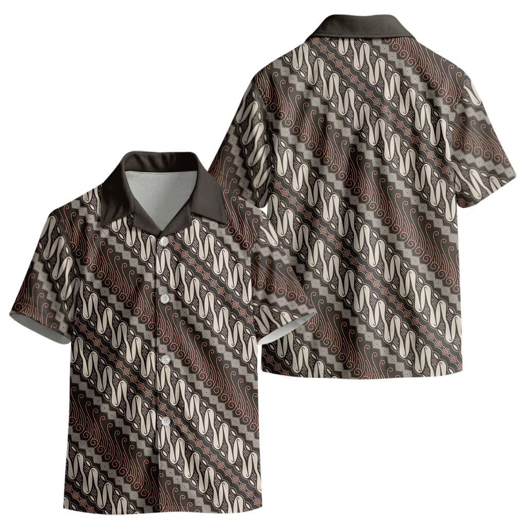 Yogyakarta Parang Batik Motifs Kid Hawaiian Shirt Indonesian Traditional Pattern LT01 - Polynesian Pride