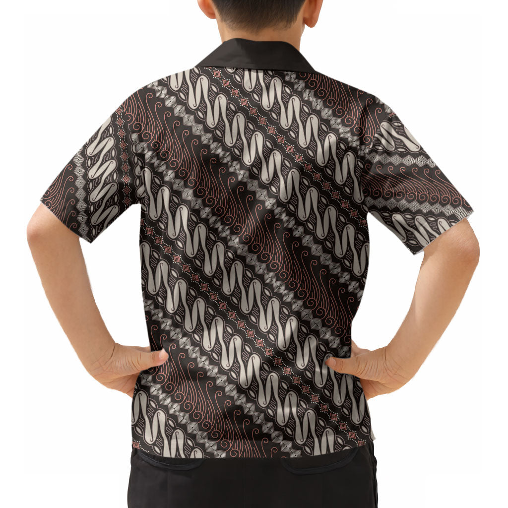 Yogyakarta Parang Batik Motifs Kid Hawaiian Shirt Indonesian Traditional Pattern LT01 - Polynesian Pride