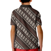 Yogyakarta Parang Batik Motifs Kid Polo Shirt Indonesian Traditional Pattern