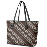 Yogyakarta Parang Batik Motifs Leather Tote Bag Indonesian Traditional Pattern