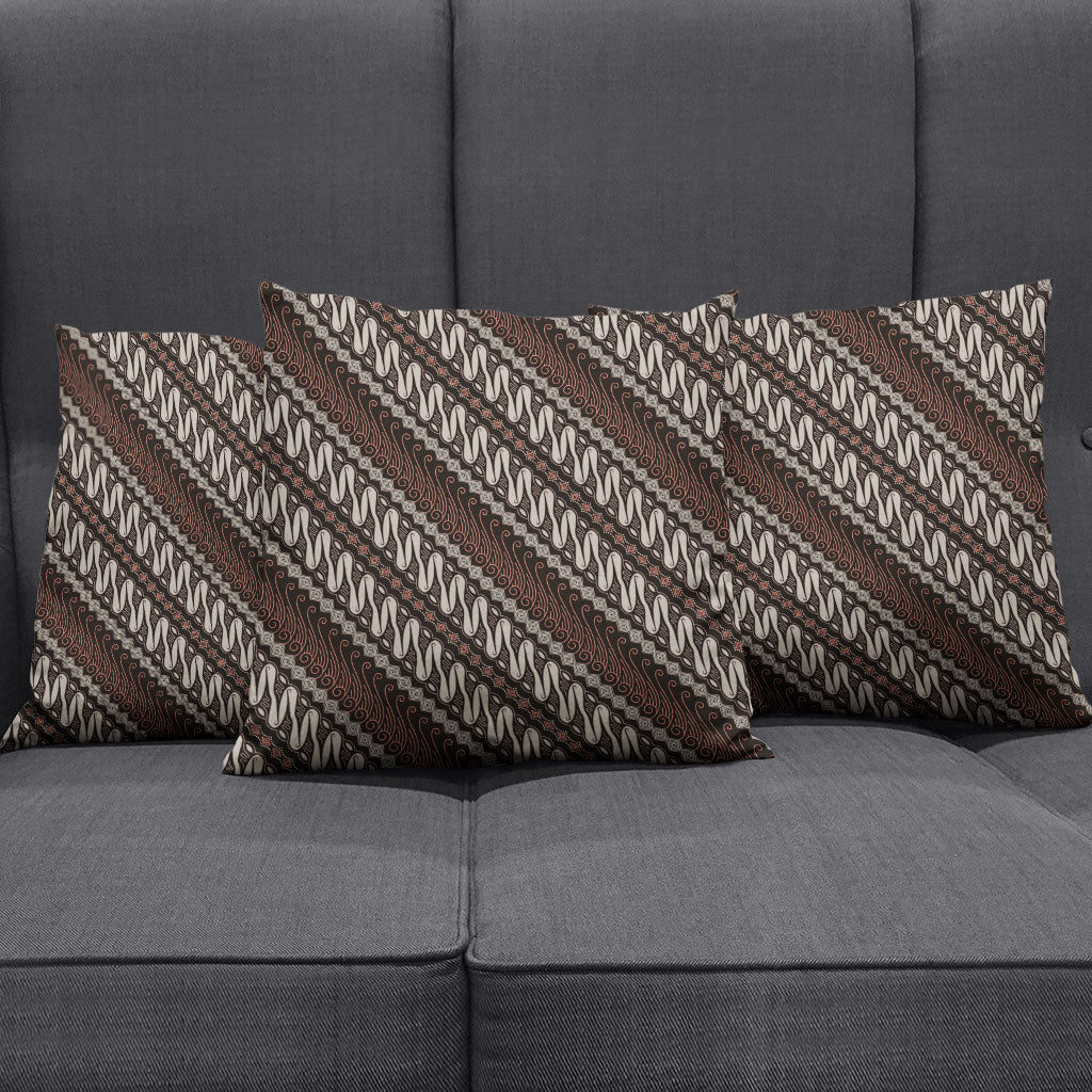 Yogyakarta Parang Batik Motifs Pillow Cover Indonesian Traditional Pattern