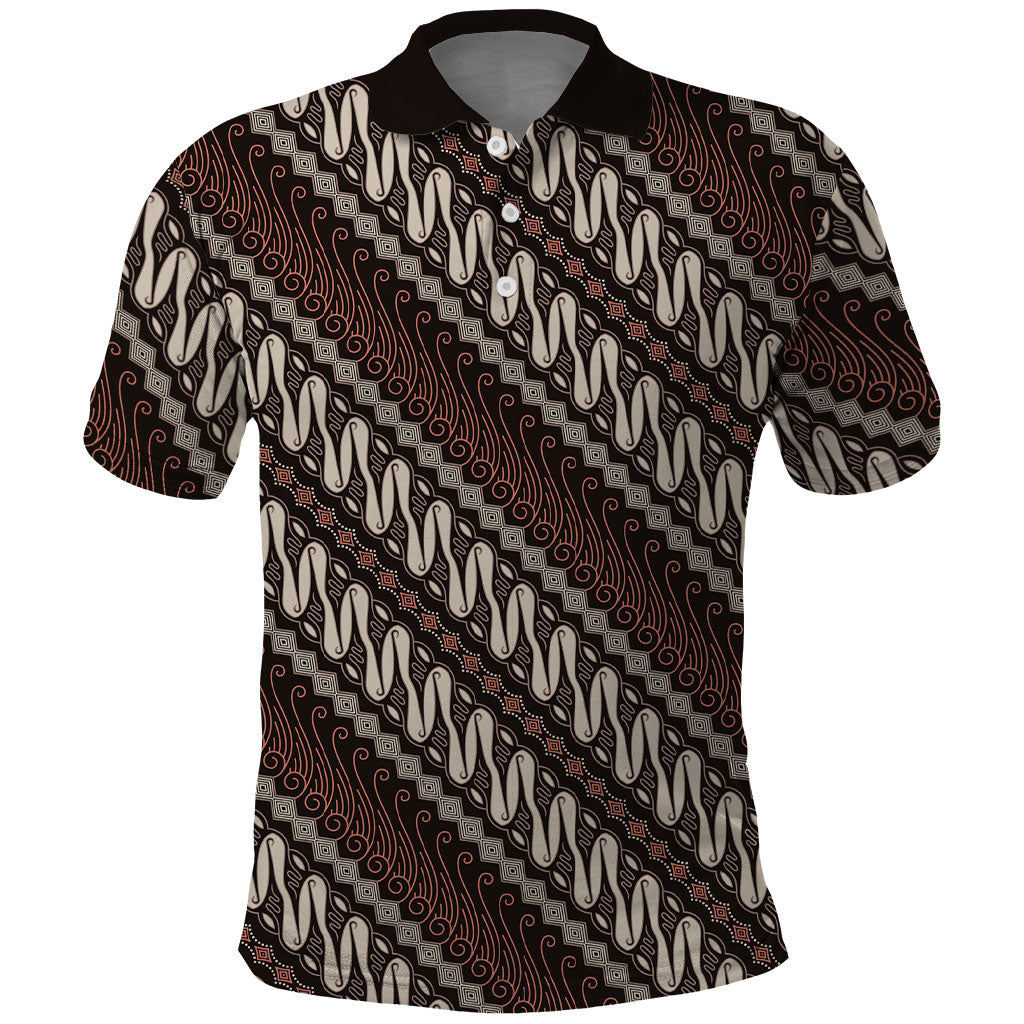 Yogyakarta Parang Batik Motifs Polo Shirt Indonesian Traditional Pattern