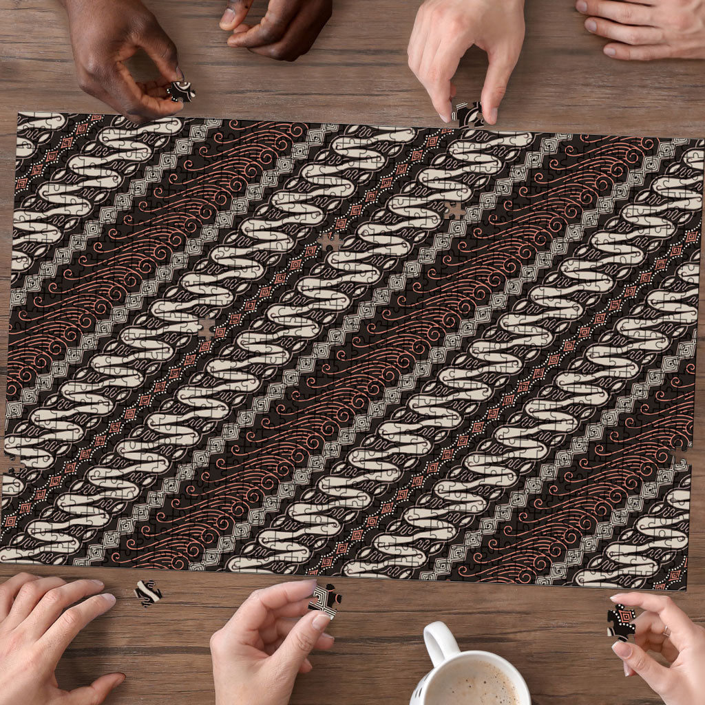 Yogyakarta Parang Batik Motifs Puzzle Indonesian Traditional Pattern