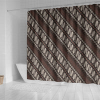 Yogyakarta Parang Batik Motifs Shower Curtain Indonesian Traditional Pattern