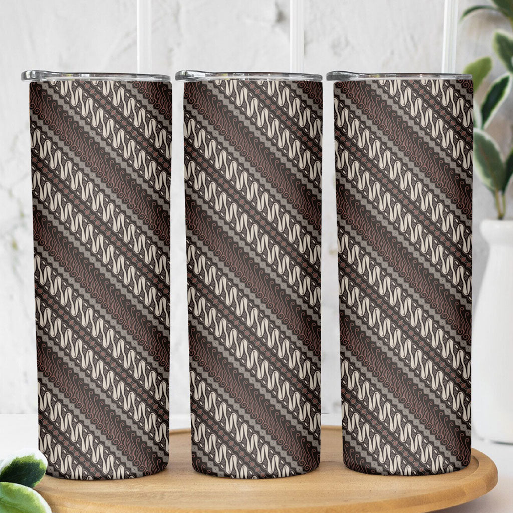 Yogyakarta Parang Batik Motifs Skinny Tumbler Indonesian Traditional Pattern