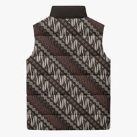 Yogyakarta Parang Batik Motifs Sleeveless Puffer Jacket Indonesian Traditional Pattern