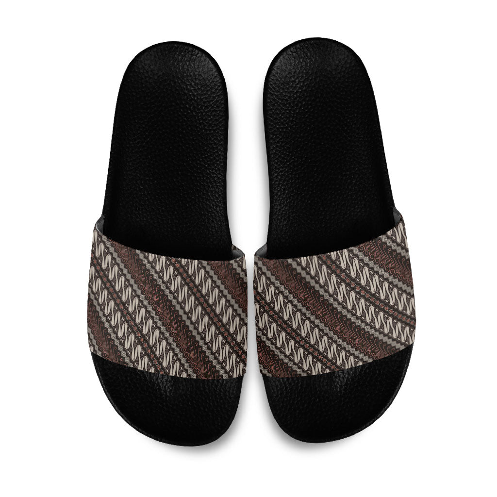 Yogyakarta Parang Batik Motifs Slide Sandals Indonesian Traditional Pattern