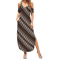 Yogyakarta Parang Batik Motifs Summer Maxi Dress Indonesian Traditional Pattern
