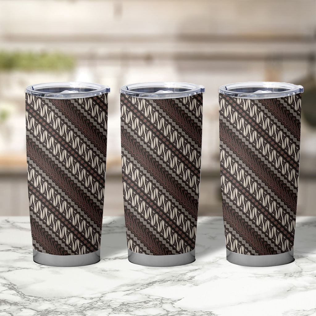 Yogyakarta Parang Batik Motifs Tumbler Cup Indonesian Traditional Pattern