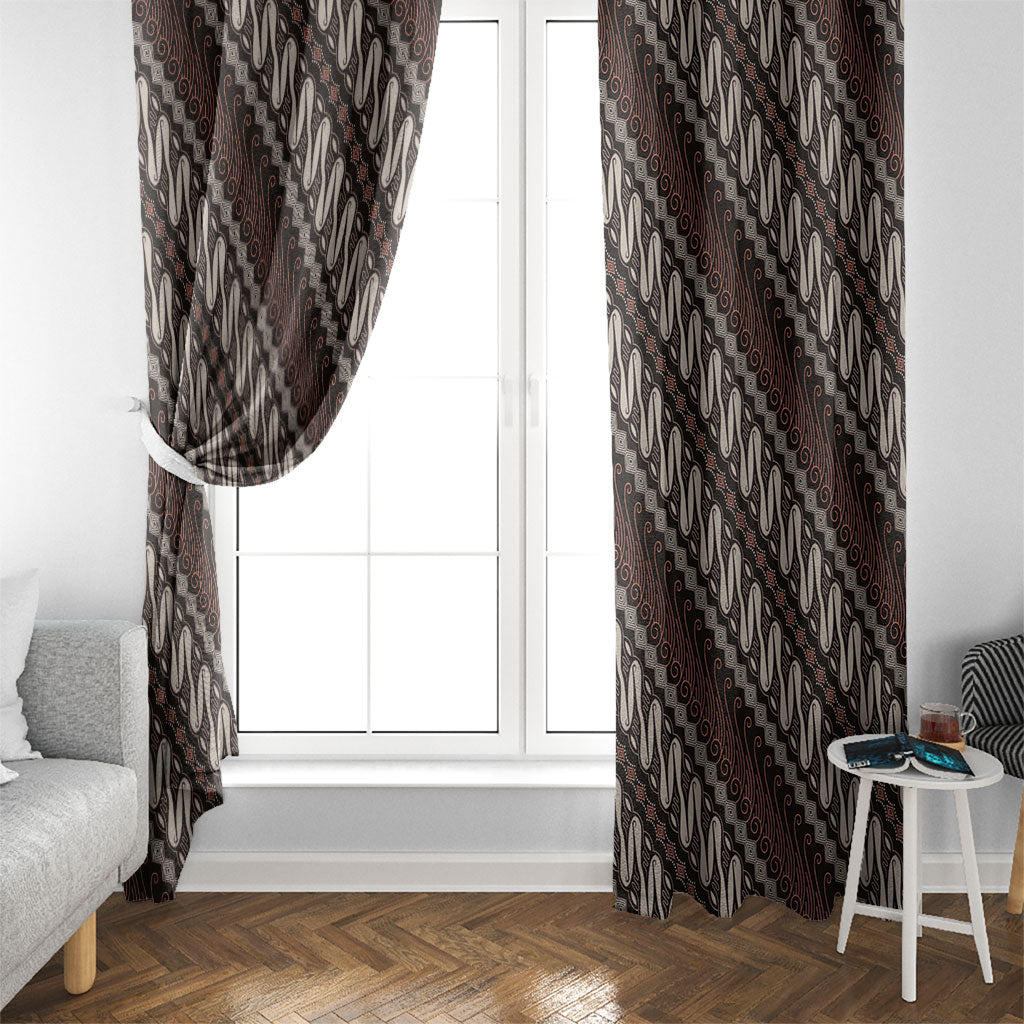 Yogyakarta Parang Batik Motifs Window Curtain Indonesian Traditional Pattern