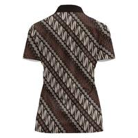 Yogyakarta Parang Batik Motifs Women Polo Shirt Indonesian Traditional Pattern