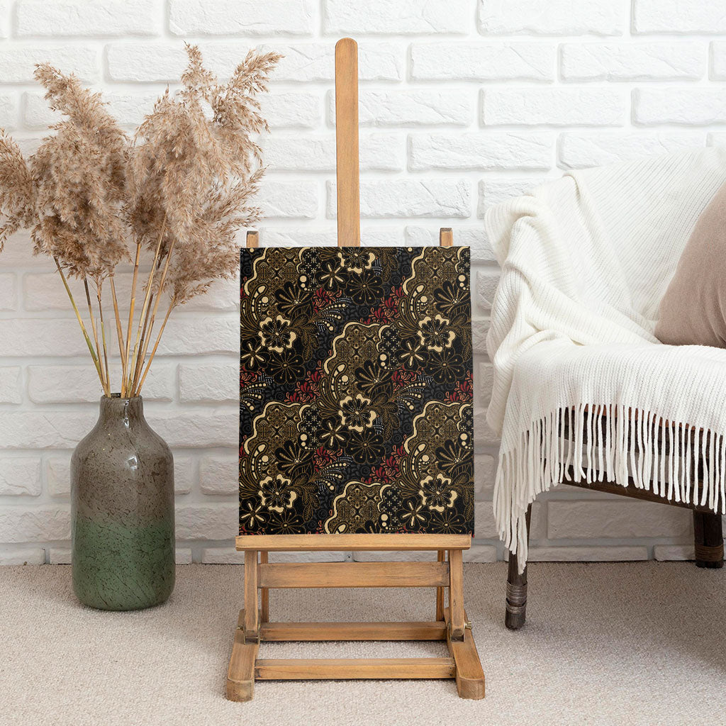 Batik Sekar Jagad Canvas Wall Art Indonesian Traditional Pattern
