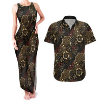 Batik Sekar Jagad Couples Matching Tank Maxi Dress and Hawaiian Shirt Indonesian Traditional Pattern