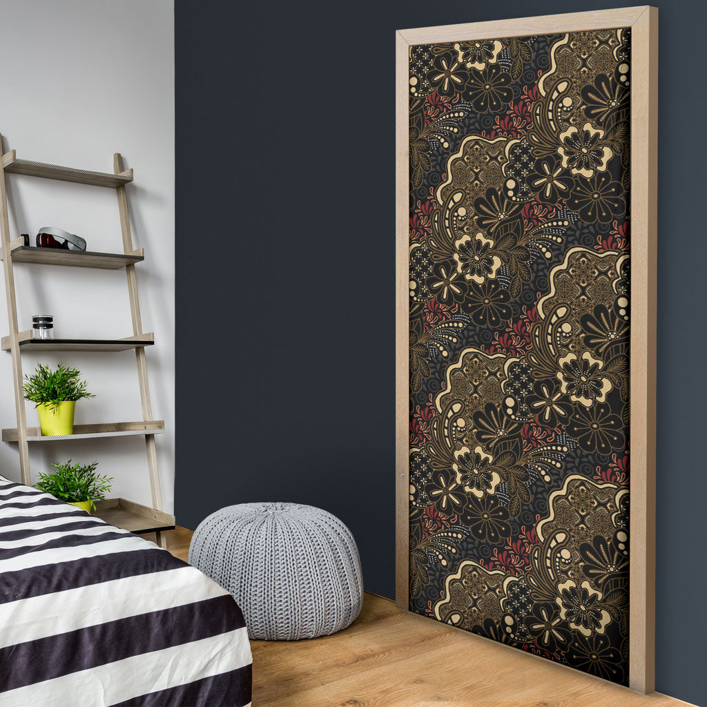 Batik Sekar Jagad Door Cover Indonesian Traditional Pattern