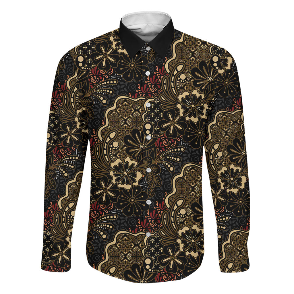 Batik Sekar Jagad Family Matching Off Shoulder Maxi Dress and Hawaiian Shirt Indonesian Traditional Pattern