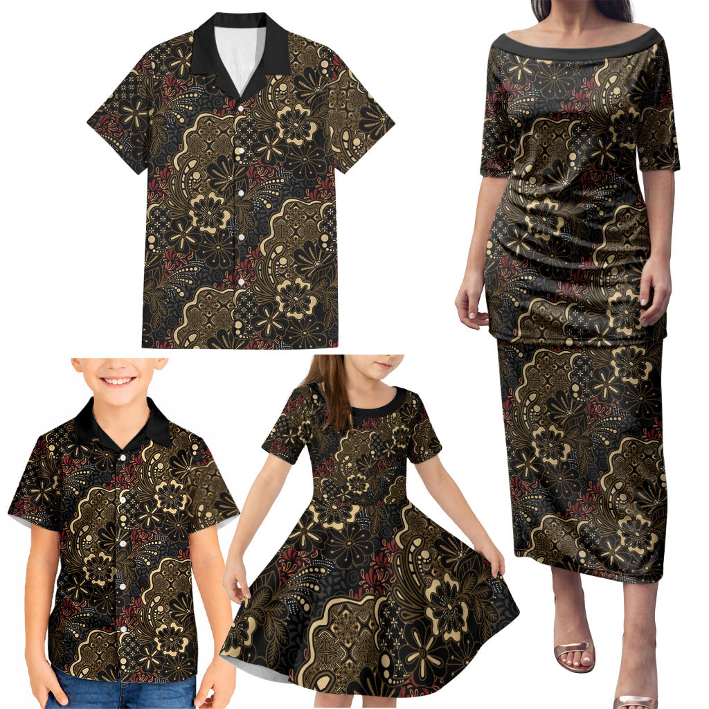 Batik Sekar Jagad Family Matching Puletasi and Hawaiian Shirt Indonesian Traditional Pattern LT01 - Polynesian Pride