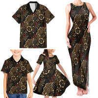 Batik Sekar Jagad Family Matching Tank Maxi Dress and Hawaiian Shirt Indonesian Traditional Pattern