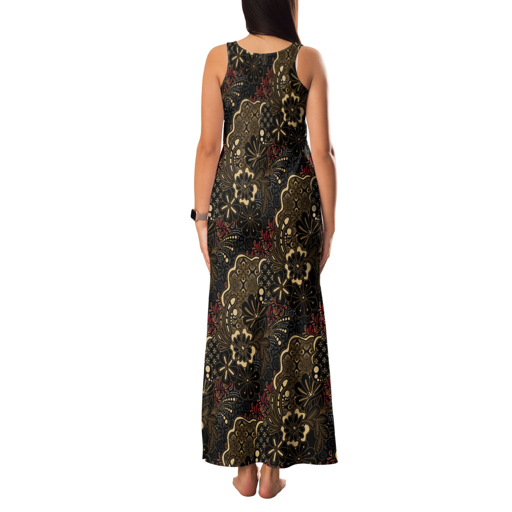 Batik Sekar Jagad Family Matching Tank Maxi Dress and Hawaiian Shirt Indonesian Traditional Pattern