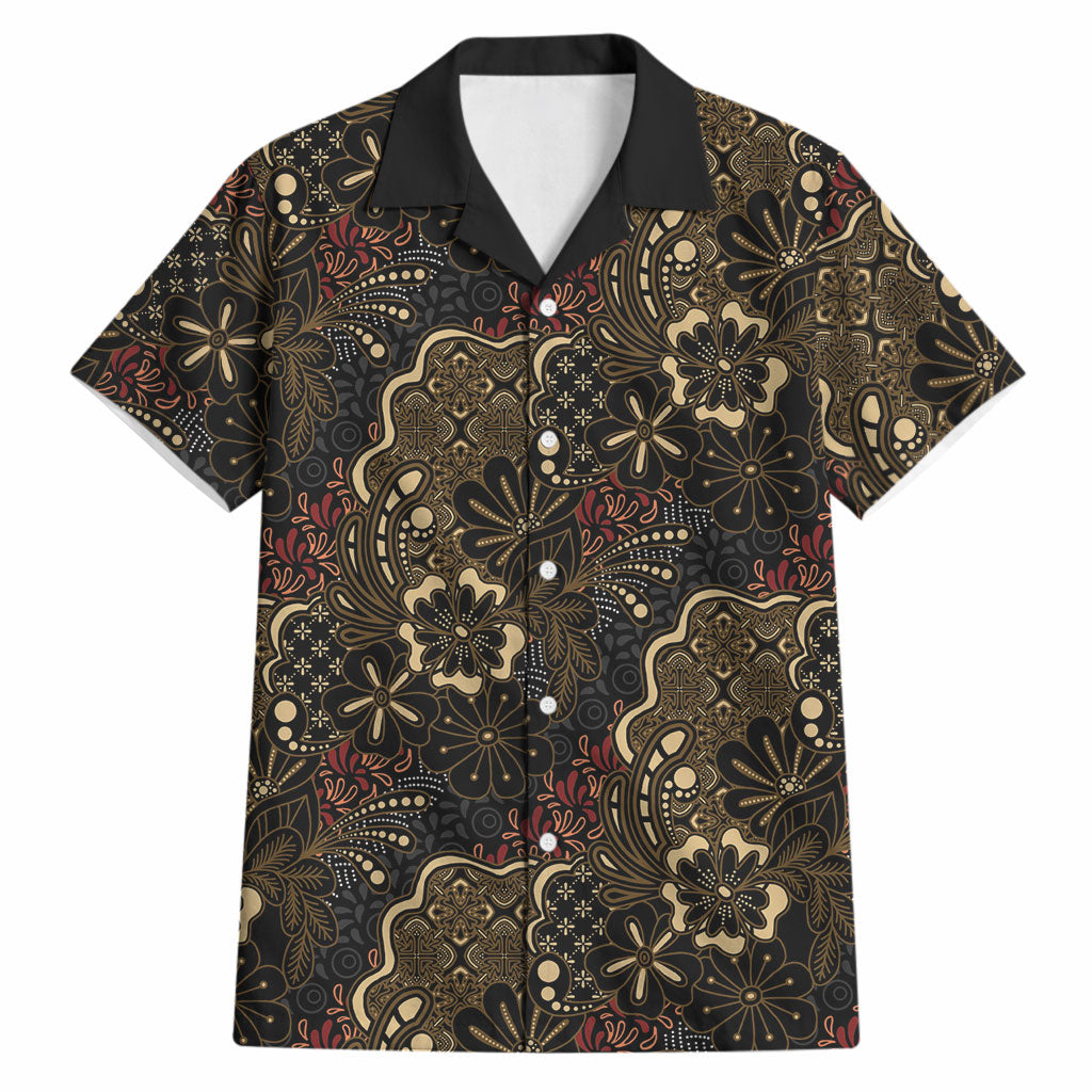 Batik Sekar Jagad Hawaiian Shirt Indonesian Traditional Pattern LT01 Black - Polynesian Pride
