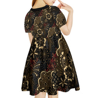 Batik Sekar Jagad Kid Short Sleeve Dress Indonesian Traditional Pattern