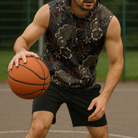 Batik Sekar Jagad Sleeveless Hoodie Indonesian Traditional Pattern