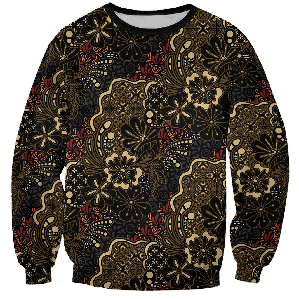Batik Sekar Jagad Sweatshirt Indonesian Traditional Pattern