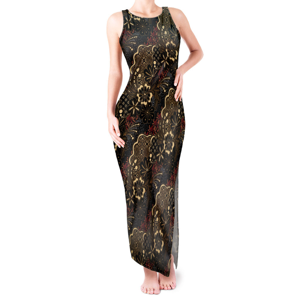 Batik Sekar Jagad Tank Maxi Dress Indonesian Traditional Pattern