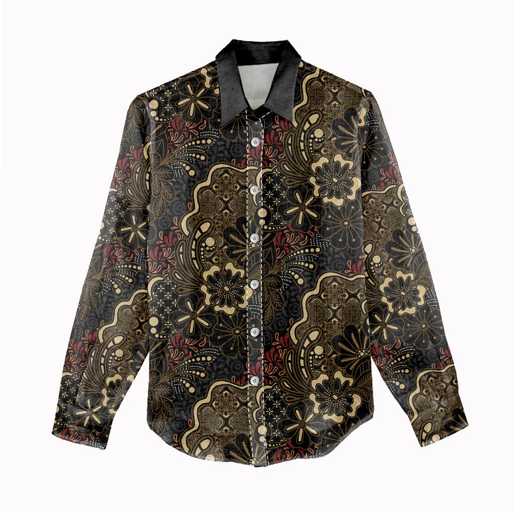 Batik Sekar Jagad Women Casual Shirt Indonesian Traditional Pattern