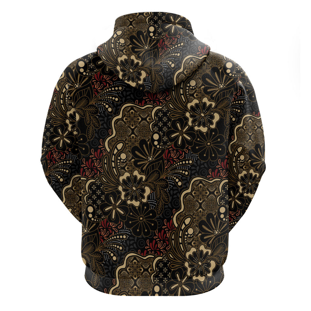 Batik Sekar Jagad Zip Hoodie Indonesian Traditional Pattern