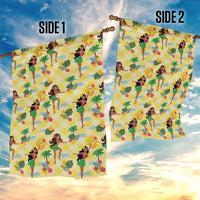 Hawaii Hula Girl Tropical Garden Flag Yellow Palaka