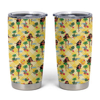 Hawaii Hula Girl Tropical Tumbler Cup Yellow Palaka