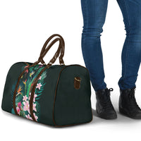 Hawaii Hummingbird Tropical Flowers Travel Bag Dark Green