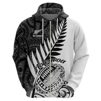 New Zealand Silver Fern Rugby Hoodie Aotearoa Maori White Version LT01 - Polynesian Pride