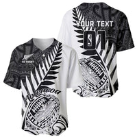 Custom New Zealand Silver Fern Rugby Baseball Jersey Aotearoa Maori White Version LT01 - Polynesian Pride