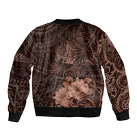Bula Fiji Masi Bomber Jacket Fijian Tapa Vintage Dark Brown Version LT01 - Polynesian Pride