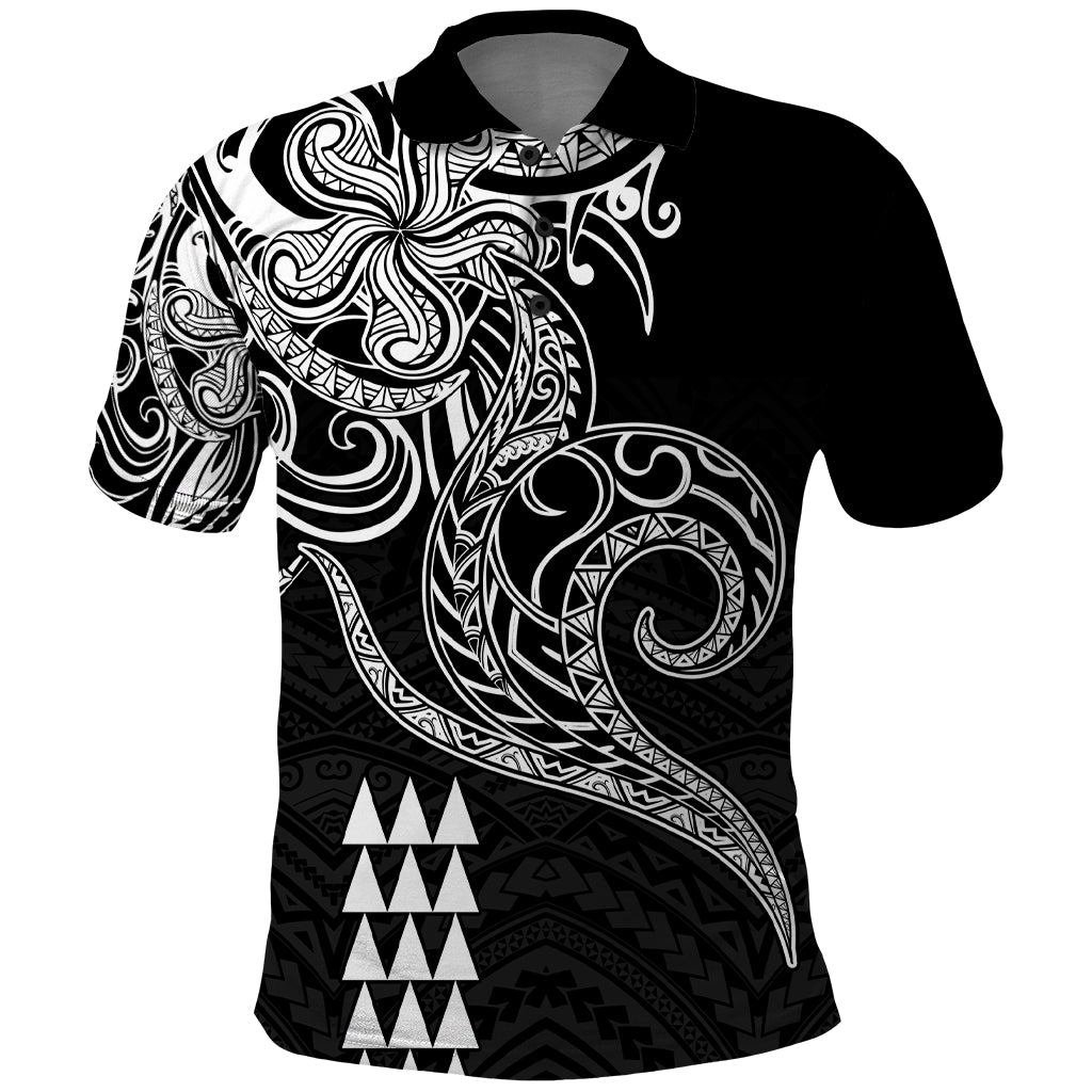 Hawaii Valentine Polo Shirt Kakau Polynesian Heart LT01 Black - Polynesian Pride