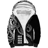 Hawaii Valentine Sherpa Hoodie Kakau Polynesian Heart LT01 Unisex Black - Polynesian Pride