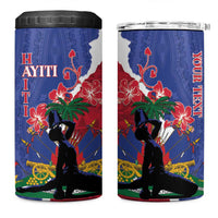 Personalised Haiti Le Marron Inconnu 4 in 1 Can Cooler Tumbler Dashiki Mix Polynesian Pattern