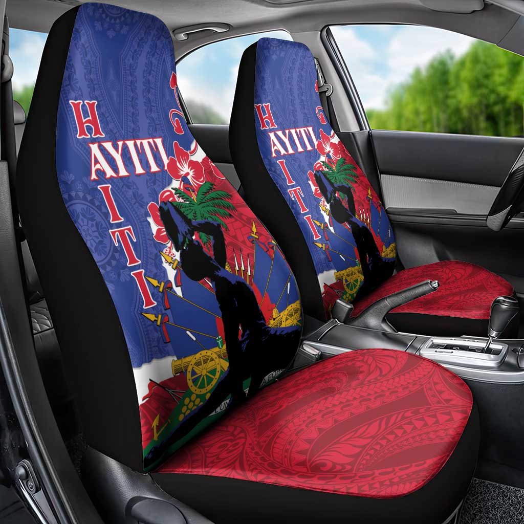 Haiti Le Marron Inconnu Car Seat Cover Dashiki Mix Polynesian Pattern