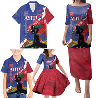Personalised Haiti Le Marron Inconnu Family Matching Puletasi and Hawaiian Shirt Dashiki Mix Polynesian Pattern