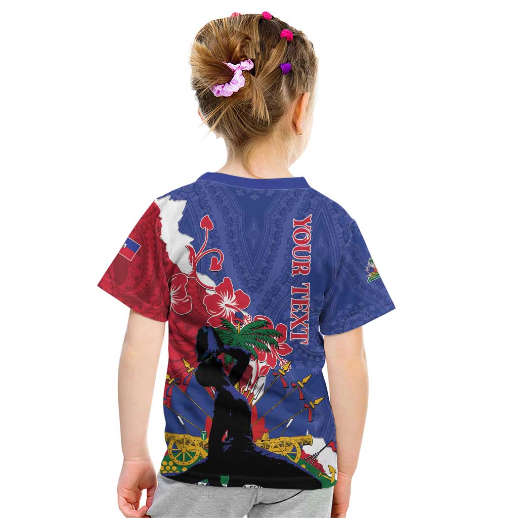 Personalised Haiti Le Marron Inconnu Kid T Shirt Dashiki Mix Polynesian Pattern LT01 - Polynesian Pride