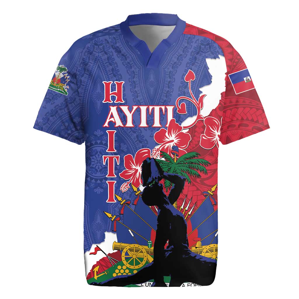 Personalised Haiti Le Marron Inconnu Rugby Jersey Dashiki Mix Polynesian Pattern