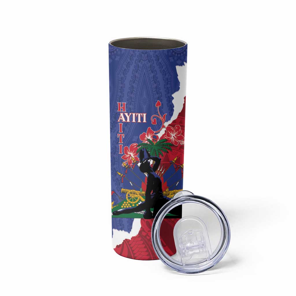 Personalised Haiti Le Marron Inconnu Skinny Tumbler Dashiki Mix Polynesian Pattern