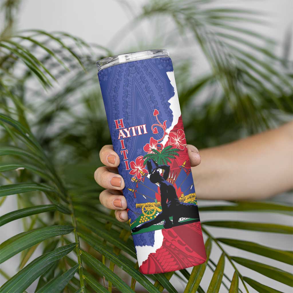 Personalised Haiti Le Marron Inconnu Skinny Tumbler Dashiki Mix Polynesian Pattern