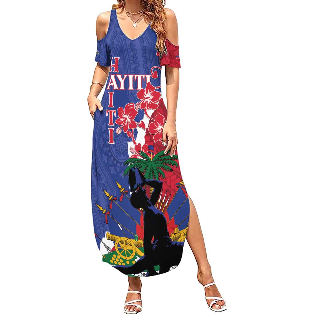 Personalised Haiti Le Marron Inconnu Summer Maxi Dress Dashiki Mix Polynesian Pattern