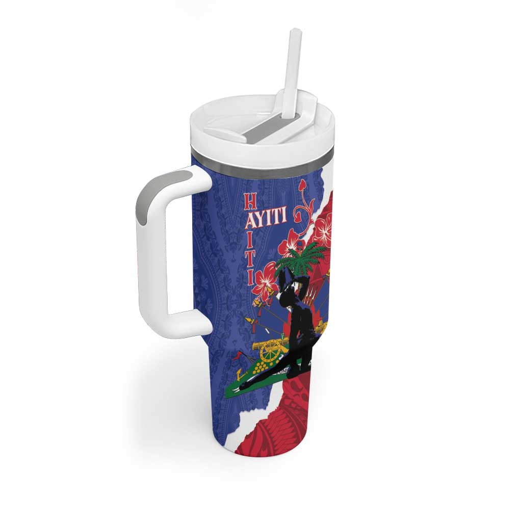 Personalised Haiti Le Marron Inconnu Tumbler With Handle Dashiki Mix Polynesian Pattern